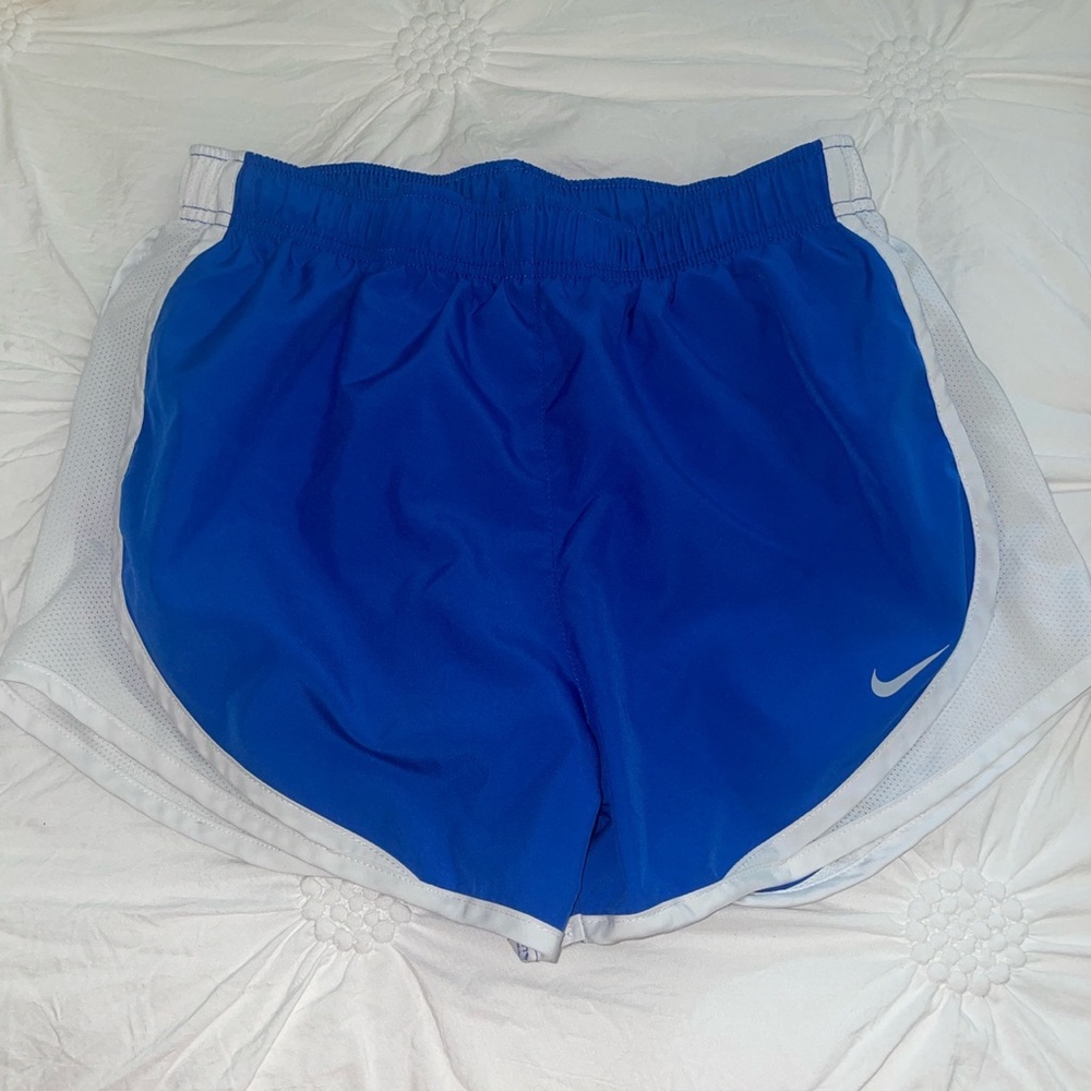 Blue and white nike shorts